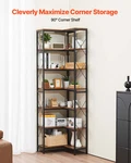 7 Tier Corner Bookshelf Tall Bookcase Storage L-shaped Organizer. Fixed Price $177.99.