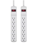 Amazonbasics 6-OUTLET Surge Protector Power Strip 2-PACK 200 Joule White. Fixed Price $12.99.
