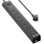 Addtam 2FT Surge Protector Power Strip 6 Ac Outlets 4 (2 Usb-c) Flat Plug. Fixed Price $25.48.
