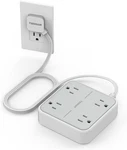 Tessan Flat Plug Power Strip With 4 Ac Outlet Surge Protector 5FT Extension Cord. Fixed Price $17.99.