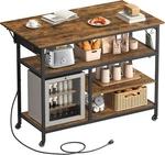 Kitchen Island W/ Drop Leaf 47.2" Width Rolling Cart Power Strip. Fixed Price $168.35.