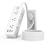 5 Ft Extension Cord With Multiple Outlets, Mscien Flat Plug Power Strip,. Fixed Price $29.91.