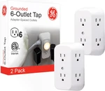 Ge 6-OUTLET Extender, 2 Pack, Grounded Wall Tap, Adapter Spaced Outlets, 3-PRONG. Fixed Price $18.28.
