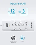 Anker Power Strip Surge Protector 12 Outlets 3 Usb-a 4000 Joules A2762 White. Fixed Price $30.55.