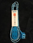Globe "9 Foot" Fabric Indoor Extension Cord Blue 16/2 Gauge 3 Outlets 125V New. Fixed Price $15.49.