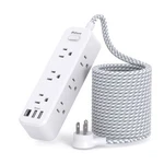 Mifaso Extension Cord, Surge Protector Power Strip, Long 15FT, White. Fixed Price $32.41.