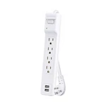 4-OUTLET 2-USB Port 500J Surge Protector Power Strip 3-FT Cord Angled Plug. Fixed Price $28.99.