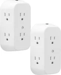 Ge 6-OUTLET Extender, 2 Pack, Grounded Wall Tap, Reset Button, Circuit Breaker,. Fixed Price $21.93.