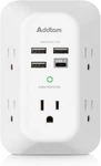 Addtam Usb Wall Charger Surge Protector 5 Outlet Extender With 4 Charging Po. Fixed Price $16.18.