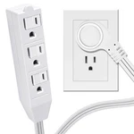 Fiiman 3 Outlet Power Strip Short Extension Cord Low-profile Flat 1FT, White. Fixed Price $11.40.