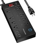 Smart Power Strip Surge Protector - 6 Ft Wifi Extension Cord With 8 OUTLETS(4. Fixed Price $35.99.