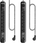 2 Pack Power Strip Surge Protector - Extension Cord With 6AC/5FT, Black. Fixed Price $33.07.