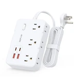 Depow Surge Protector Power Strip With Flat Plug, 5 Extension Ft, White. Fixed Price $26.31.