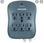 Philips 6-OUTLET Wall Adapter Surge Protector SPP2217WA/17 Black New. Fixed Price $6.95.