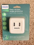 Philips Surge Protector Wall Tap Outlet Usb Ports SPP3202WA/37 White New. Fixed Price $7.99.