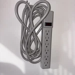 Compucessory Power Strip 6 Outlet Built-in Circuit Breaker 15' Cord Gray 55157. Fixed Price $15.00.