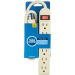 Surge Protector Power Strip W/ 2.5 Ft Cord 6-OUTLET White Grounded 15 Amp. Fixed Price $9.99.