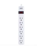New Staples 15' Cord 6-OUTLET Power Strip, White (17649). Fixed Price $17.91.
