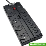 12 Outlet Surge Protector Power Strip 8FT Cord Right Angle Plug RJ11 Protection. Fixed Price $74.38.