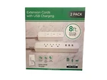 Jasco Extension Cords W/usb Charging 2PK 8FT 3 Ports Flat Plug. Fixed Price $14.99.