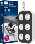 Philips - Surge Protector, Grounded Outlets, 1225J, Braided Cord, 6FT Dar.... Fixed Price $27.99.