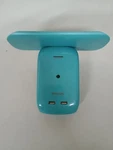 Philips 6-OUTLET Surge Protector Tap With Device Shelf, 450J, 2 Usb, Teal/blue. Fixed Price $12.97.