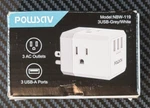 Powsav 3-OUTLET Usb Wall Charger & Extender W/3-WAY Splitter White/grey #NBW-119. Fixed Price $18.54.