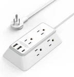 Ntonpower 10 Feet Indoor Extension Cord Flat Plug 3 Prong Strips With Surg. Fixed Price $33.79.