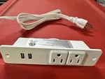 Under Cabinet Power Strip 2 Outlet Dual Usb Ports Cord White Approx 5 Feet. Fixed Price $21.99.
