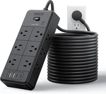 4000J Long Cord Surge Protector Power Strip, 25 Ft Extension With 12 Outlet. Fixed Price $75.99.