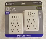 Commercial Electric 6 Outlet Surge Protector 2-PACK Usb-a Usb-c 900J. Fixed Price $22.95.