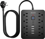 Surge Protector Power Strip, 8 OUTLETS(1250W/10A), 6 Usb Charging PORTS(2 C). Fixed Price $29.99.