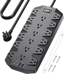 Surge Protector Power Strip, Superdanny Ac Outlets With 4 Usb PORTS,1875W/15A. Fixed Price $38.99.