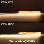 3MM 5MM Cob Led Strip 12V 24V Dimmable 3000K 4000K 6000K High Density Flexible. Fixed Price $8.70.