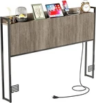 Headboard Only With Outlets, Wall Mount Wood Fluted Storage. Fixed Price $110.00.
