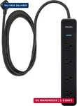 Philips 4-OUTLET Surge Protector Power Strip, 450J, Adapter-spaced, 4FT Braided. Fixed Price $24.09.