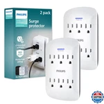 Philips 6-OUTLET Extender Surge Protector, 2-PACK, Wall Tap, 900 Joules. Fixed Price $28.36.
