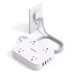 Flat Plug Extension Cord, Hanycony Power Strip With 4 Usb Ft, White. Fixed Price $22.30.