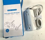 Trond Travel Power Strip With Usb Ports 5FT Flat Plug Extension Cord White. Fixed Price $11.10.