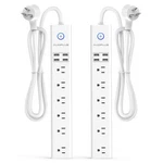 2 Pack Power Strip Surge Protector Flat Plug - 6 Widely Spaced Outlets 4 Usb .... Fixed Price $45.39.