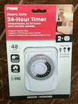 Prime Heavy Duty 24-HOUR Timer Outlet -indoor- 48 On/off Settings #TNI2423. Fixed Price $15.86.