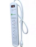 Greenlite 7 Outlet Surge Protecting Energy Saving Smart Power Bar, White. Fixed Price $9.00.