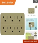 Gogreen Power 6 Outlet Wall Tap - Grounded Charging Station, Compact And Safe. Fixed Price $9.89.