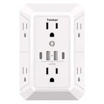 Multi Plug Wall Outlet Surge Protector - Teiobar Extender With 6 Outle.... Fixed Price $18.42.