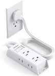 Cruise Essentials - Flat Plug Power Strip, Addtam 5 Ultra Ft, White. Fixed Price $16.89.