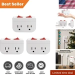 Convenient Outlet Wall Tap Adapter 3-PACK With Easy On/off Switch For Home Use. Fixed Price $20.99.