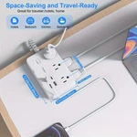 Plug Power Strip Multiprise Ac Outlet Braided Extension Cord Usb Type-c Charg. Fixed Price $18.99.