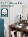 5FT Flat Plug Small Power STRIP,3-SIDE White Extension Cord With 6 Wide Outle.... Fixed Price $13.95.