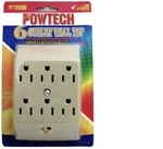 6 Electric Outlet Wall Tap Grounded Receptacle Dove Grey Gray Powtech PT-7805BB. Fixed Price $19.04.
