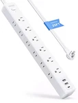 Ntonpower 25 Ft Long Surge Protector Strip, 14/3 Flat Extension Cord 12. Fixed Price $32.00.